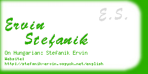 ervin stefanik business card